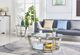 Mazin Furniture Paola Clear Glass Top Coffee Table with Polished Chrome Base-3