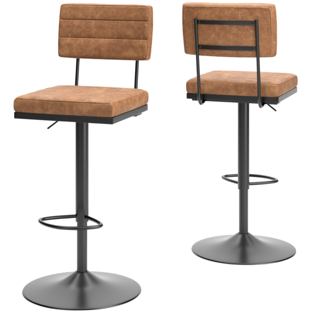 Signature Design by Ashley® Strumford Black/Brown Tall Swivel Bar Stool-2