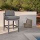 Armen Living Vivid Light Gray Olefin/Wood Outdoor Counter Stool-1
