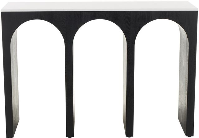 Deco Marche White Arched Cutout Console Table with Black Base-1