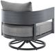 Armen Living Menorca Gray Aluminum/Fabric Outdoor Swivel Rocker Chair-5