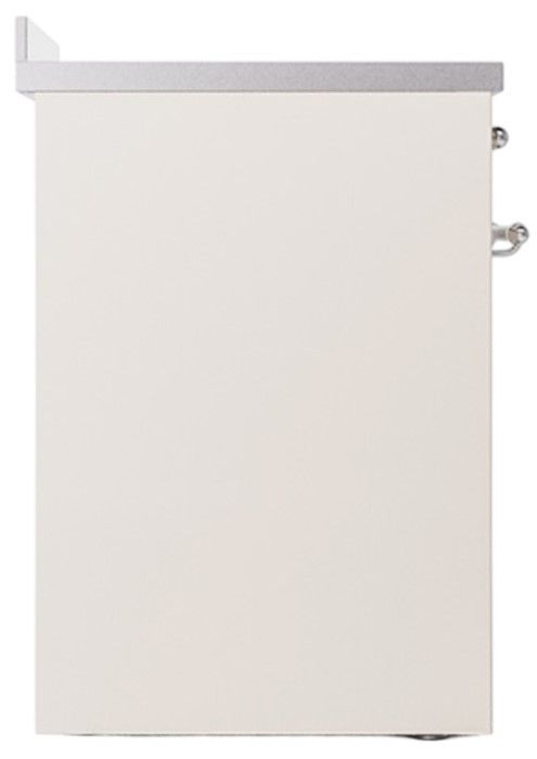 Ilve® Nostalgie II Noblesse 30'' Antique White Pro Style Induction Range with Chrome Trim-2