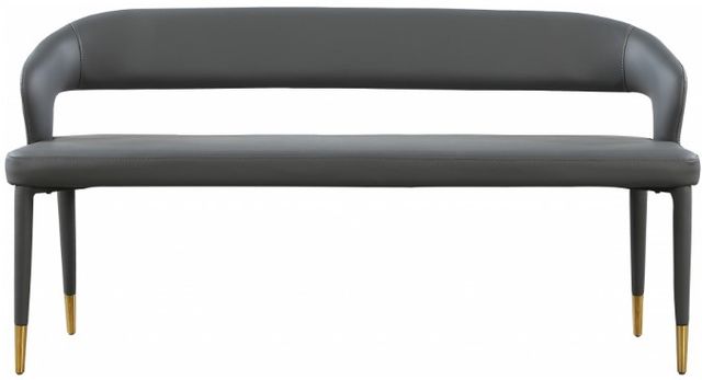 Meridian Furniture Destiny Grey Vegan Leather Bench-1