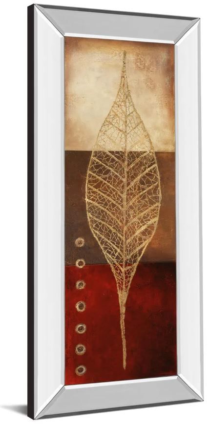 Classy Art Fossil Leaves Il by Patricia Pinto Mirror Framed Wall Art-1
