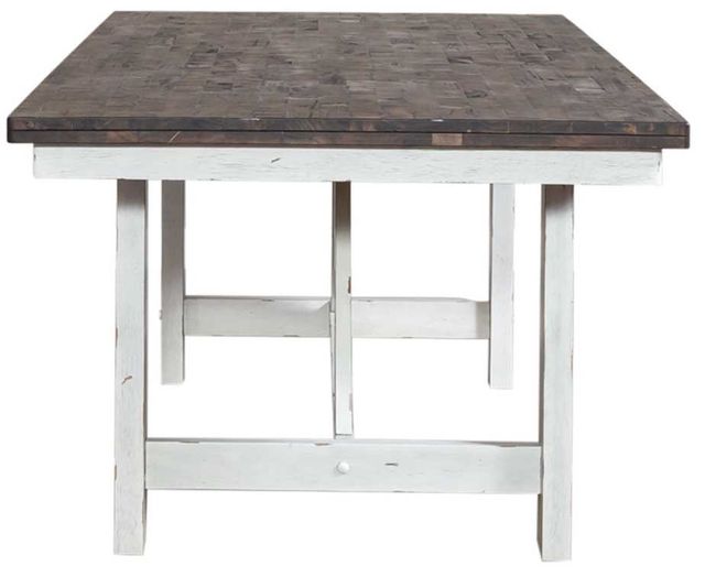 Liberty Furniture Farmhouse Brown Trestle Dining Table with White Base-3