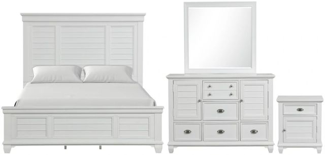 New Classic® Home Furnishings Jamestown 4-Piece White Queen Panel Bedroom Set-0