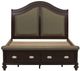 Mazin Furniture Marston Dark Cherry/Beige Queen Sleigh Bed-0