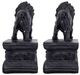 A & B Home 2-Piece Black Attenta Lion Bookend Set-3