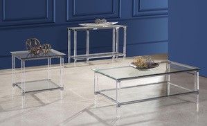 Mazin Furniture Lyrica Clear Glass Sofa Table-2