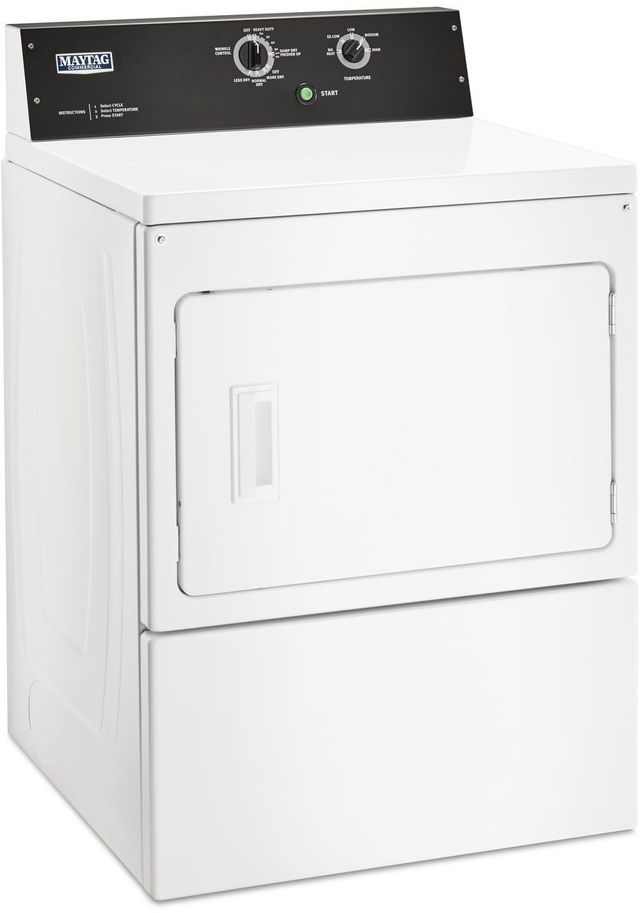 Maytag® Commercial 7.4 Cu. Ft. White Front Load Electric Dryer-3