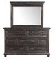 Elements International Morrison Smokey Walnut Dresser and Mirror-0