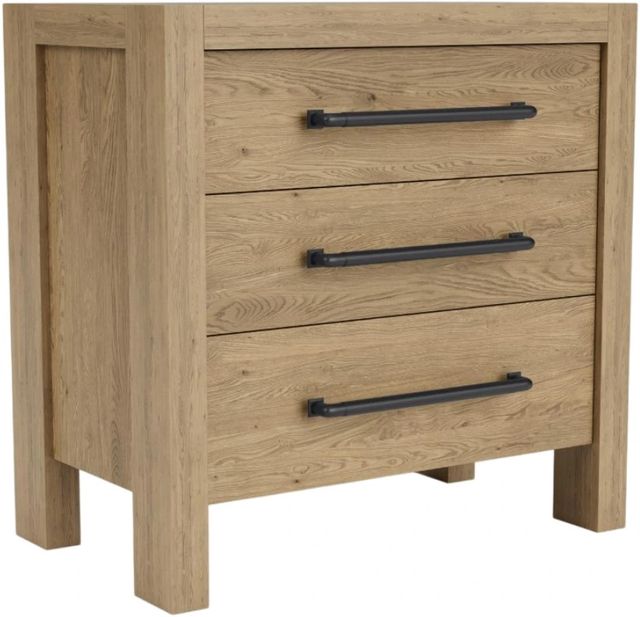 Clearance Riverside Furniture Davie Pale Oak 3-Drawer Nightstand-2