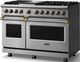 Viking® 5 Series 48" Stainless Steel Pro Style Dual Fuel (NG) Range with Brushed Brass Trim-3