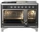 Ilve® Majestic III 48" Graphite Matte Pro Style Dual Fuel Natural Gas Range with Triple Glass Door and Chrome Trim-1