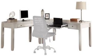 Parker House® Boca 3-Piece Cottage White L-Shaped Office Desk Set