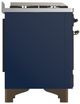 Ilve® Majestic III 36" Midnight Blue Pro Style Dual Fuel Natural Gas Range with Solid Door and Burnished Trim-3