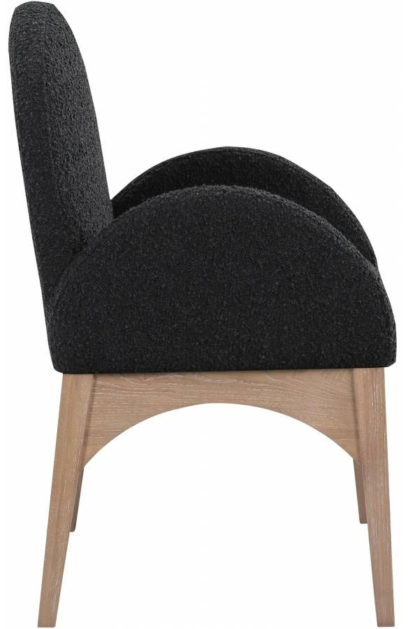 Meridian Furniture Waldorf Black/Natural Dining Arm Chair-2