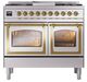 Ilve® Nostalgie II Noblesse 40'' Stainless Steel Pro Style Dual Fuel Range with Brass Trim-1