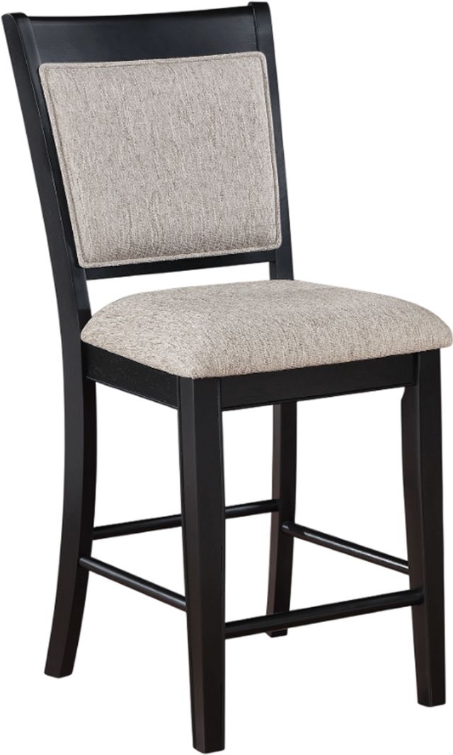Crown Mark Fulton 2-Piece Black/Light Gray Counter Height Chair Set-0