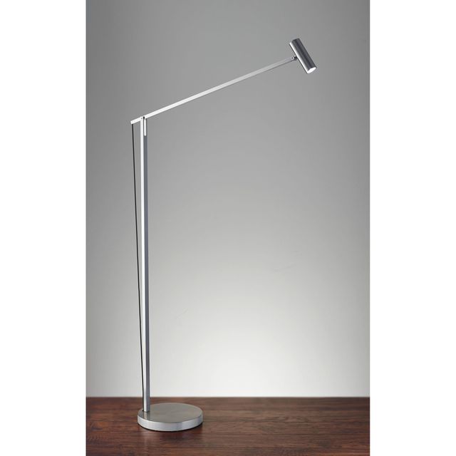 Adesso® Crane Brushed Steel LED Floor Lamp-1
