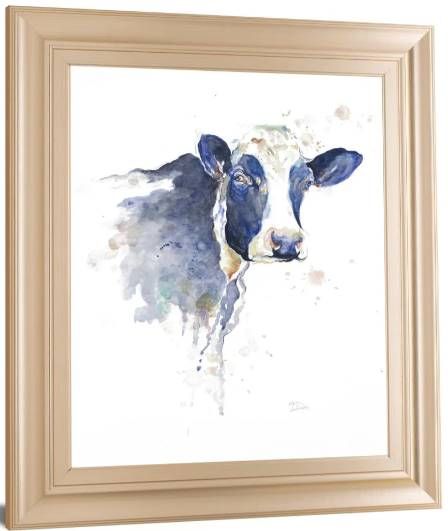 Classy Art Watercolor Blue Cow by Patricia Pinto Wall Art-1