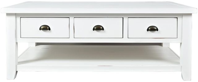 Jofran Inc. Artisan's Craft Distressed Weathered White Coffee Table-1