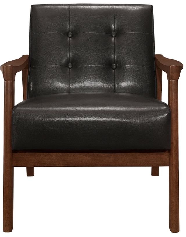 Mazin Furniture Alby Dark Brown Upholstered Accent Chair-1