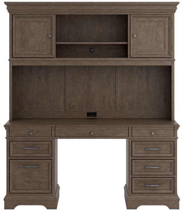 Signature Design by Ashley® Janismore Weathered Grey Credenza and Hutch-1