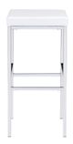 Elements International Lancy 5-Piece Chrome/White Bar Table and Stools Set-4