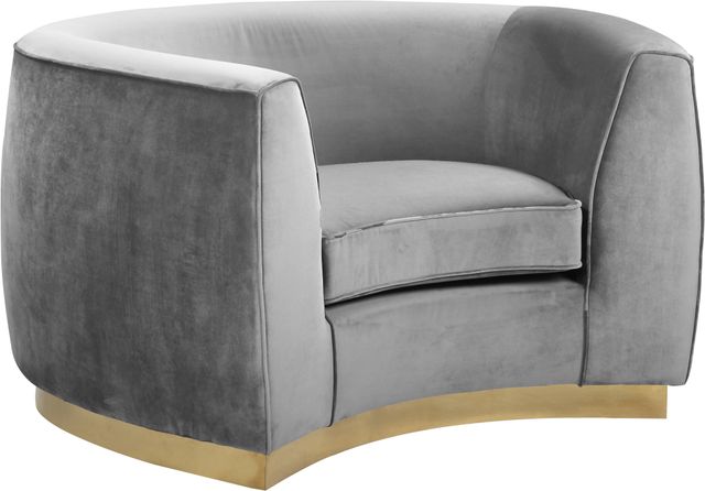 Meridian Furniture Julian Grey/Gold Velvet Chair-0