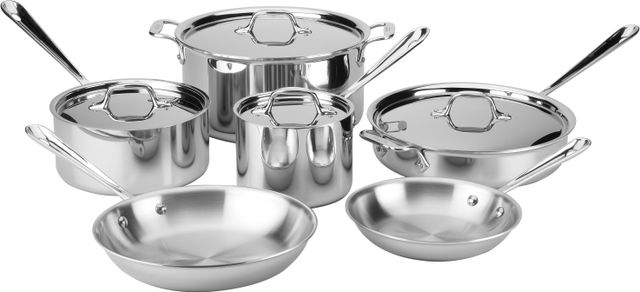 10pc Stainless Steel Triple Ply Cookware Set