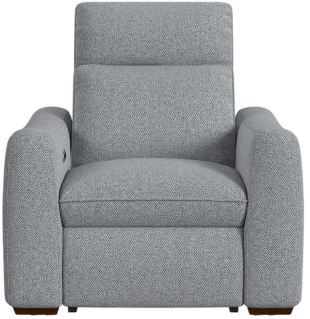 Flexsteel® Ava Stonewash Fabric Power Recliner with Power Headrest and Lumbar-4