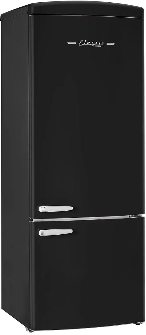 Unique Appliances Classic Retro 28" 17 Cu. Ft. Matte Black Counter Depth Bottom Freezer Refrigerator-0