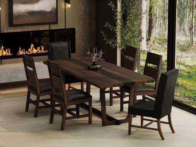 International Furniture Direct Riverwood Black/Brown Dining Side Chair-1