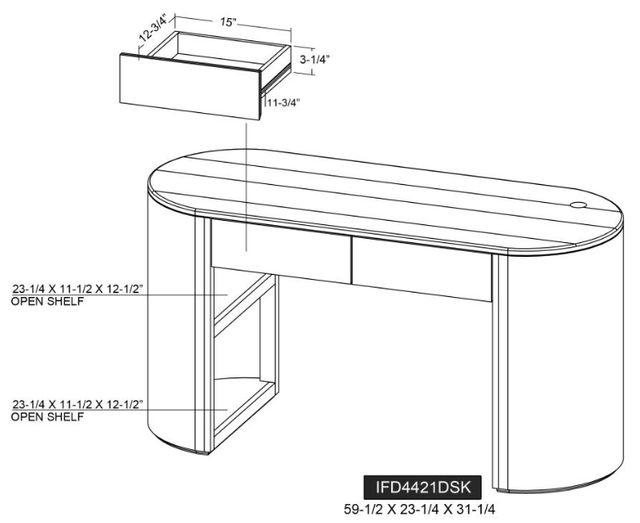 International Furniture Direct Balam Stained Dark Desk-3