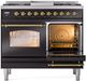Ilve® Nostalgie II Series 40" Glossy Black Pro Style Dual Fuel Range-3