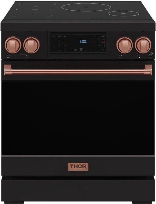 Thor Kitchen® Gordon Ramsay Collection 30" Black Pro Style Induction Range with Tilt Panel Touch Control and Rose Gold Trim-0
