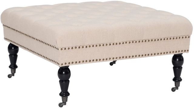 Linon Isabelle Natural Tufted Accent Ottoman-0