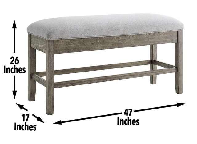 Steve Silver Co. Grayson Ash Gray/Driftwood Storage Counter Bench-2