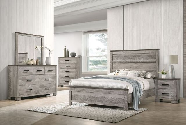 Elements International Millers Cove 4-Piece Gray Queen Panel Bedroom Set-1