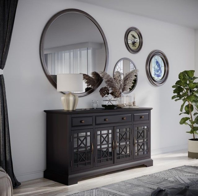 Jofran Inc. Craftsman Antique Black 60" Media Console-1