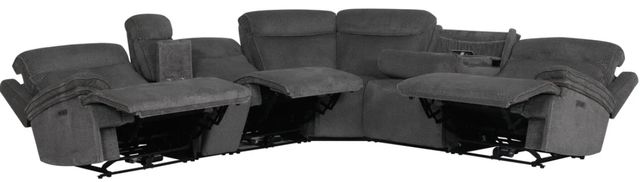 Parker House® Alpine 6-Piece Airy Midnight Power Reclining Curved Sectional-1