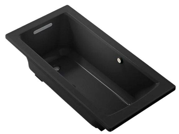 KOHLER® Archer® Black 60" x 30" Drop-In Heated BubbleMassage™ Air Bath with Bask® Heated Surface-0