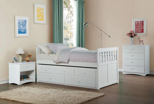 Homelegance® Galen White Twin/Twin Trundle Storage Bed-1