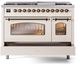 Ilve® Nostalgie II Series 48" Antique White Pro Style Dual Fuel Range-1