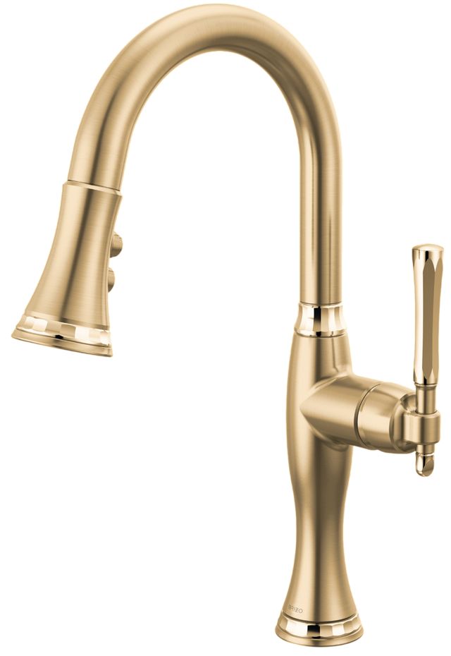 Brizo Tulham® Brilliance® Luxe Gold®/Brilliance® Polished Gold Pull-Down Prep Kitchen Faucet-0