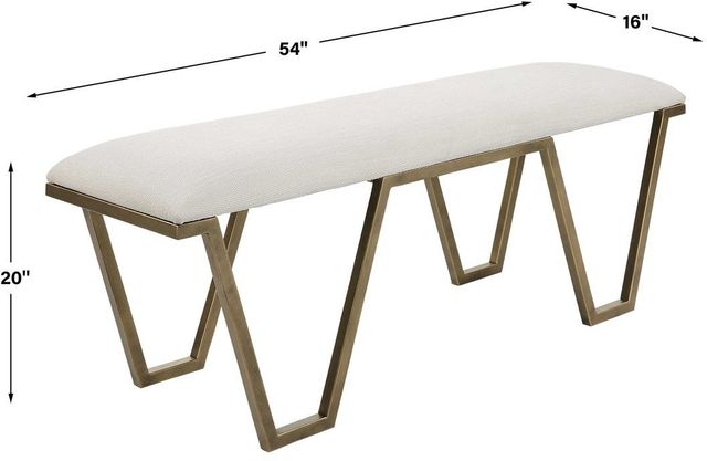 Uttermost® Farrah Antique Gold Leaf/White Bench-2