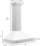 ZLINE 36" White Matte Wall Mounted Range Hood-4