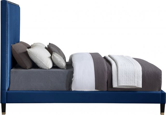 Meridian Furniture Harlie Navy Velvet King Bed-2