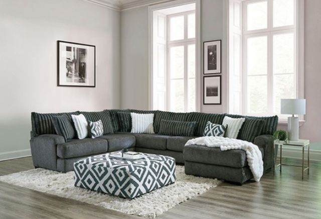 Furniture of America® Loughton 3-Piece Gunmetal U-Shape Sectional-2